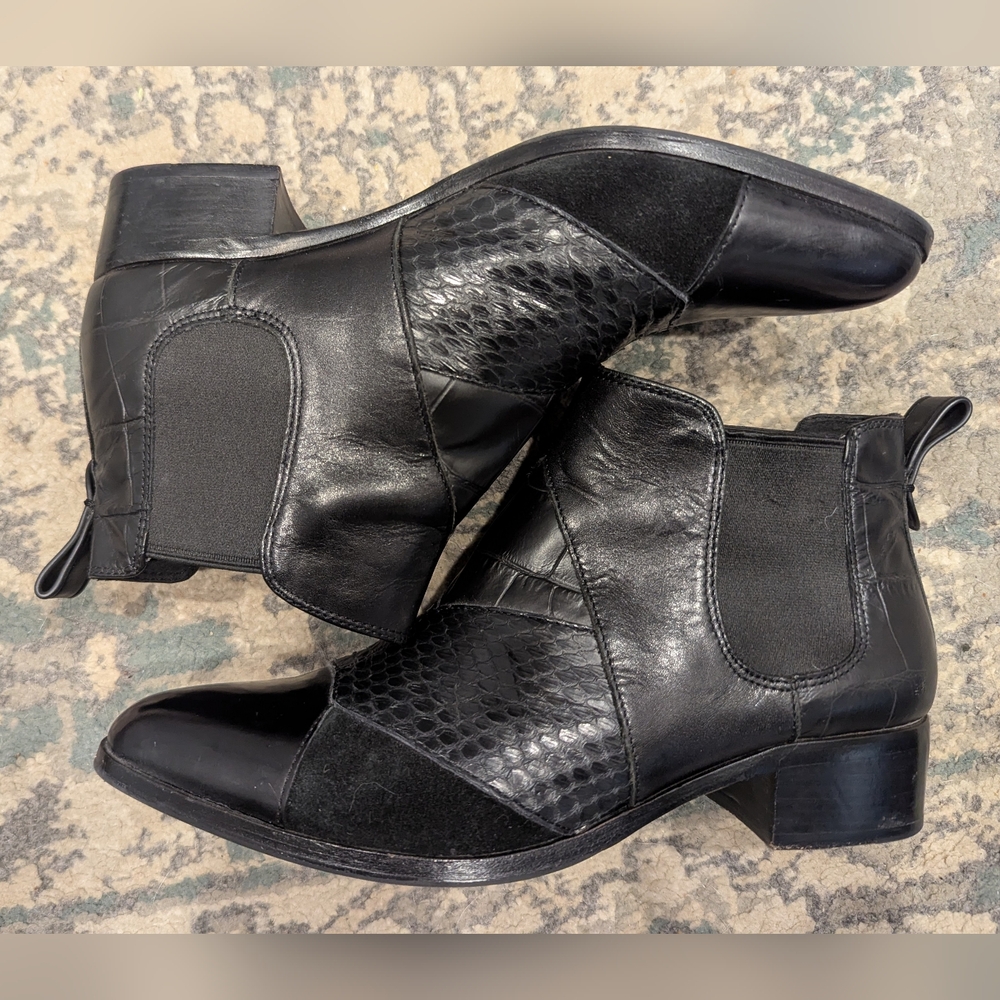 Coach Suffolk Patchwork Bootie. Black Leather/Sna… - image 4